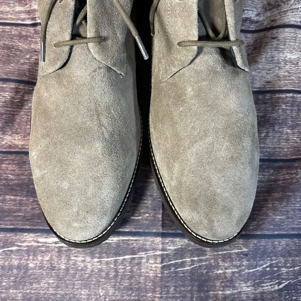 Rockport Mens RMCASPE Water Resistant Suede Chukka Boots Taupe Tan 14W Wide